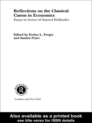 cover image of Reflections on the Classical Canon in Economics